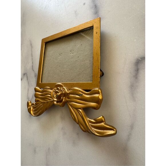 Gold bronze ribbon vintage frame stand alone Victorian art nouveau rose - Picture 2 of 4